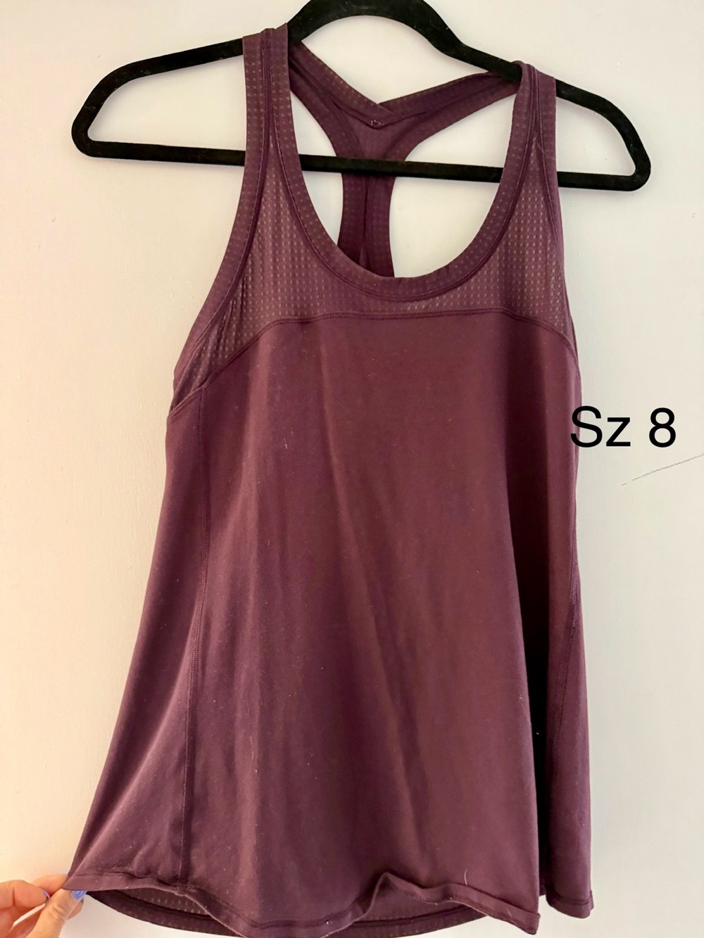 Lululemon Mesh Racerback Workout Tank Burgundy Size 8